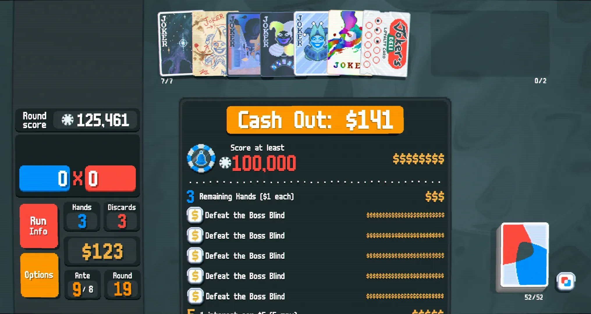 141$ in a single round.