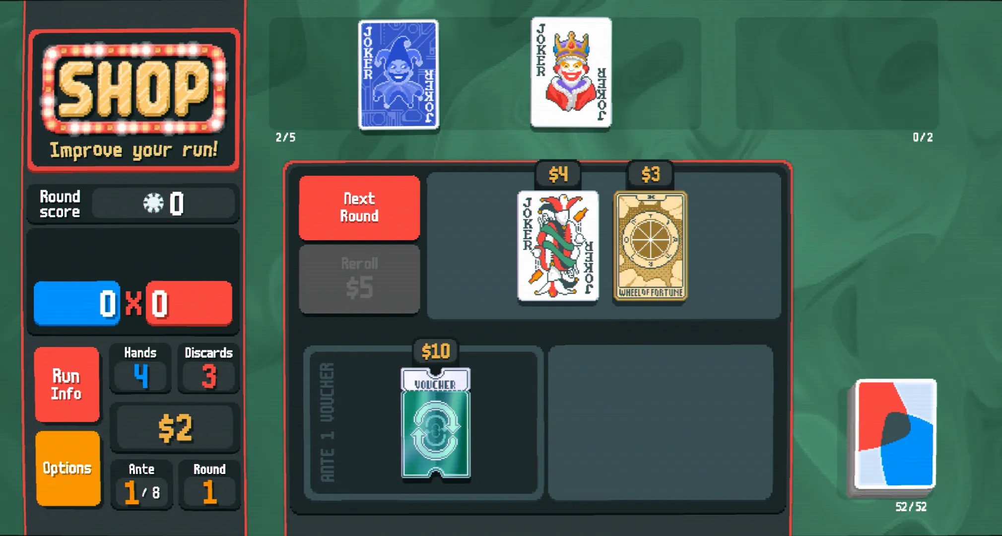 A High Card hand at lvl.11 scoring 105 x 11 against a $47 billion Small Blind requirement.
