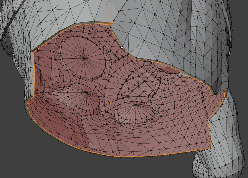 The model in Blender being non-manifold in various ways.