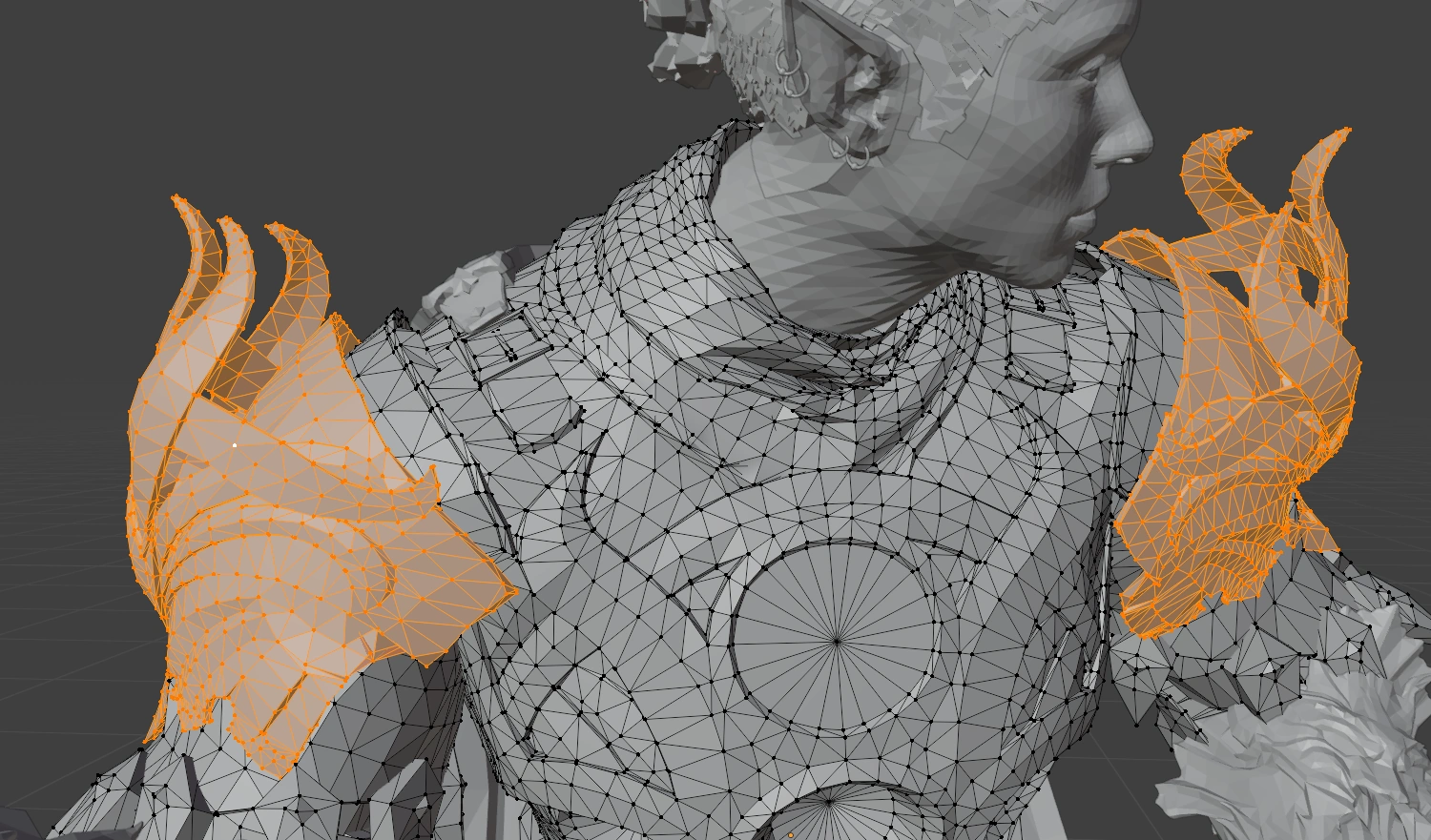 The model in Blender being non-manifold in various ways.