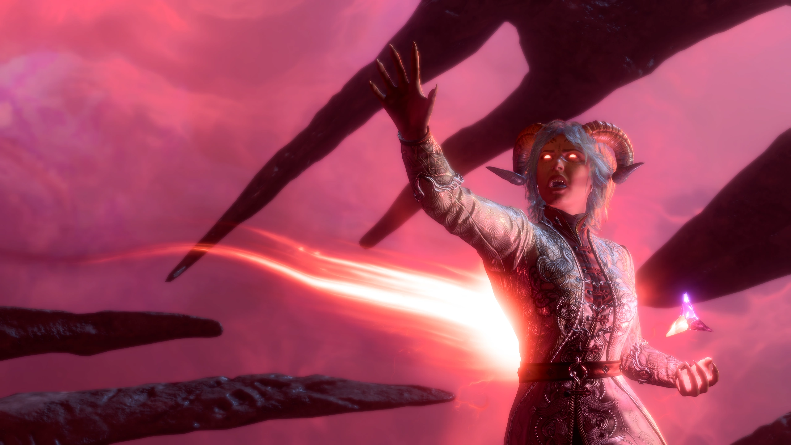 Ramie commanding the Elder Brain to destroy itself.