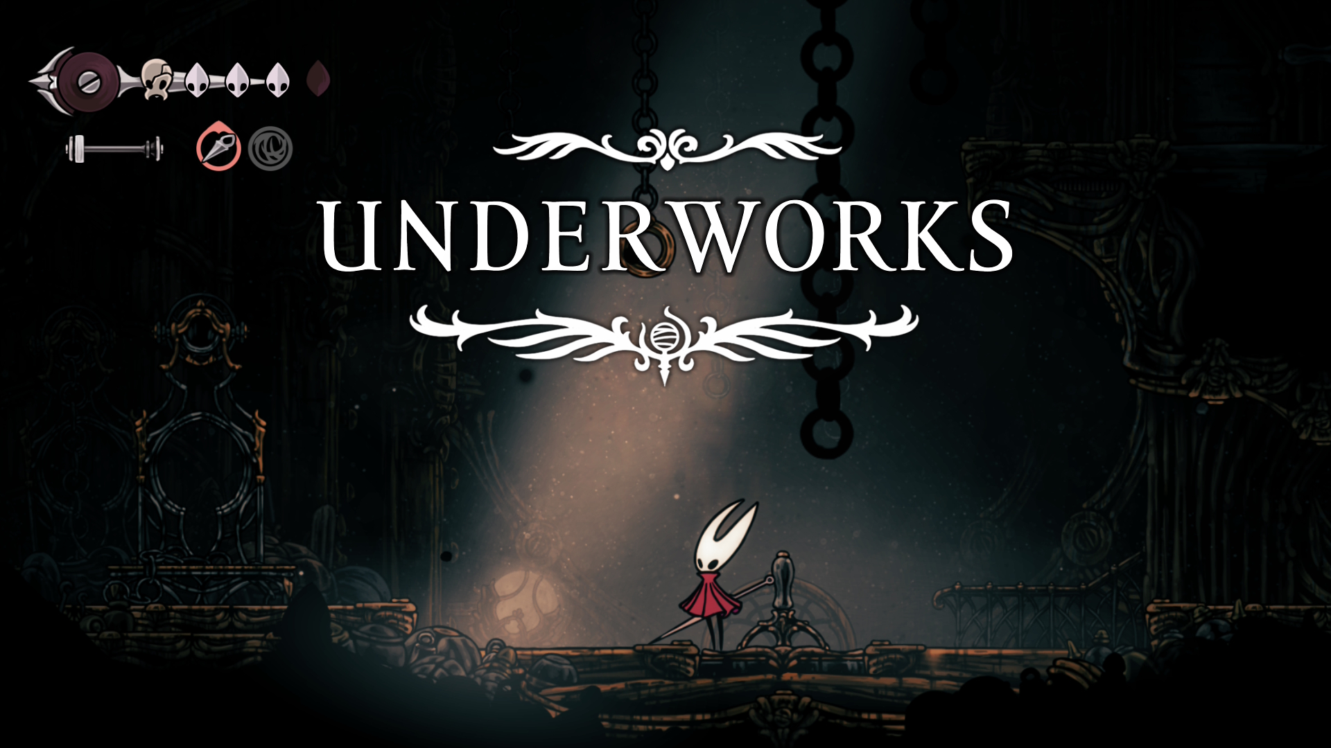 The Underworks title card appearing on screen while I am already standing under the Architect's room.