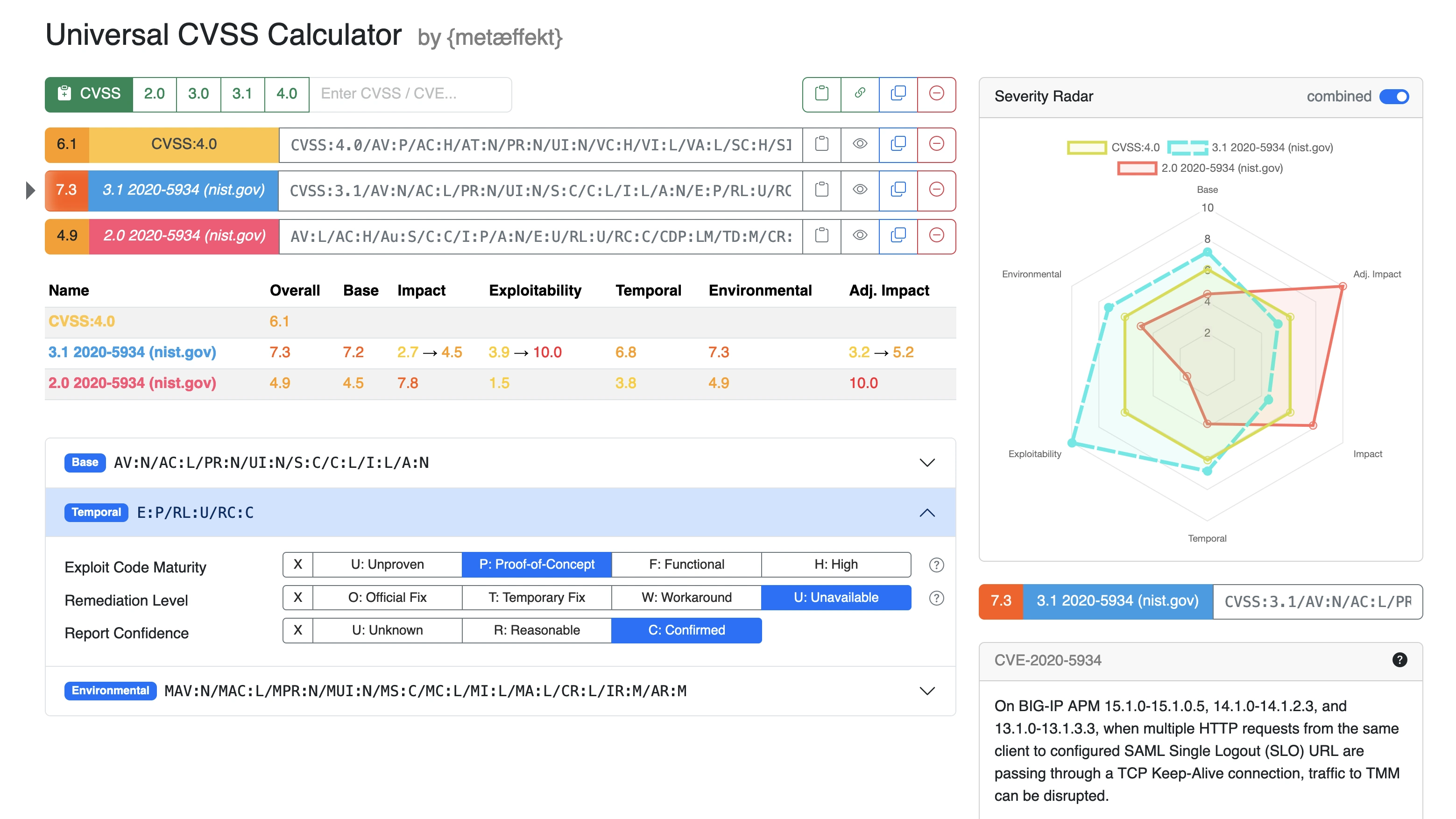 Universal CVSS Calculator (TS Library)